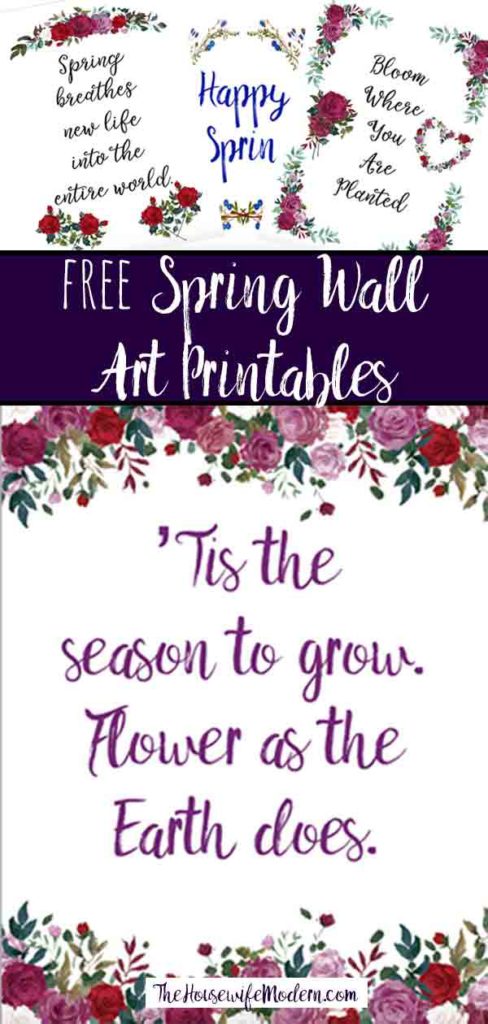 Free printable spring wall art decor: 4 different designs. Great for decorating, plus a dash of motivation.