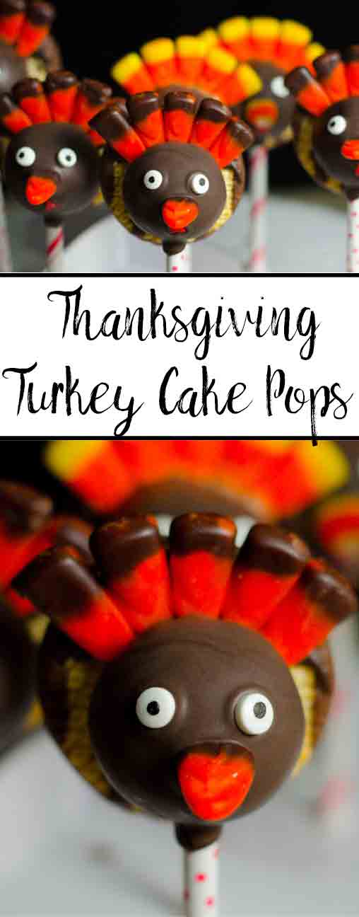 Turkey Cake Pops_pin Thanksgiving Turkey Cake Pops: carrot cake and cinnamon cream cheese frosting. Delicious, impressive turkeys: step-by-step instructions & pictures.