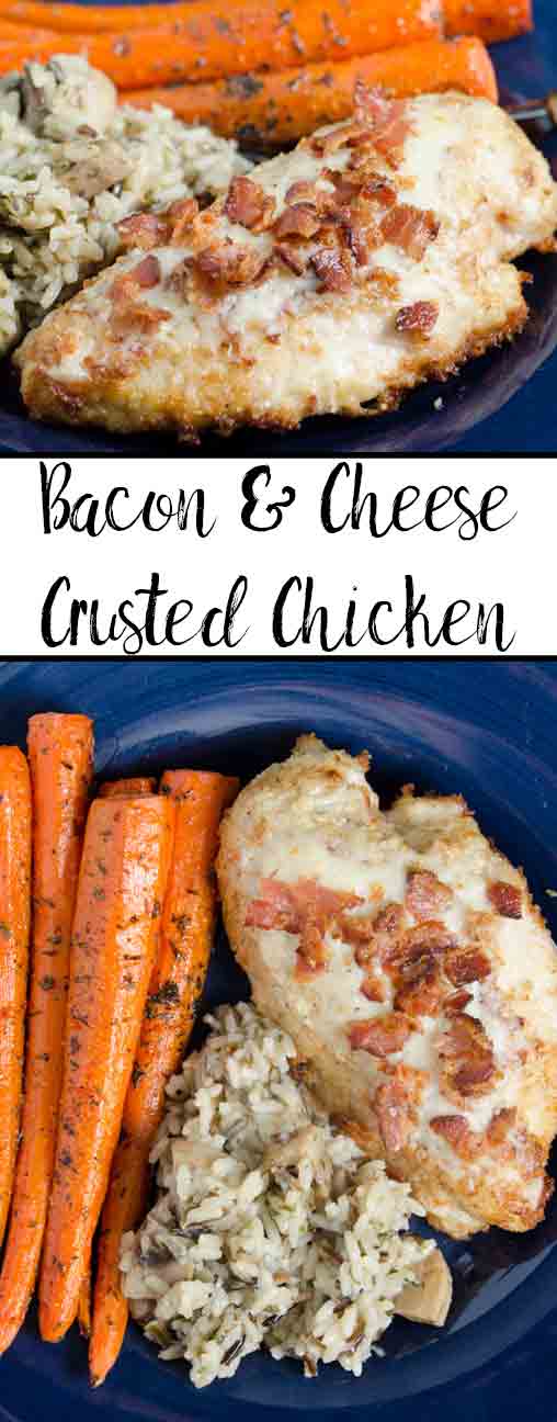 Bacon Cheese Chix_pin Bacon and Cheese Crusted Chicken: Parmesan and Asiago cheeses, bacon, and spices. Easy enough for everyday dinner…but elegant enough for guests!
