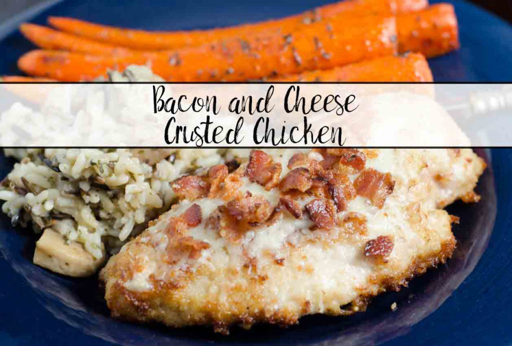 Bacon and Cheese Crusted Chicken: Parmesan and Asiago cheeses, bacon, and spices. Easy enough for everyday dinner…but elegant enough for guests!