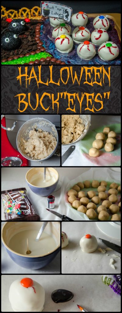 Irresistible Halloween Buckeyes- classic buckeyes dipped in white chocolate and decorated just for Halloween. Creepy…but delicious.