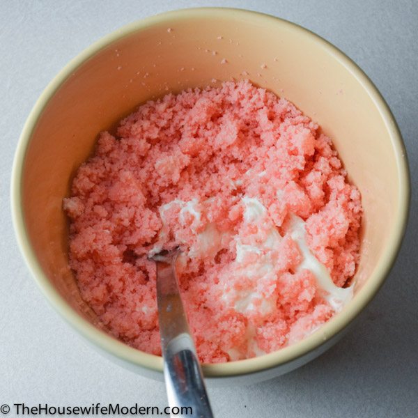 LR_Mummies_prep2 Mix approximately 1/2 C. frosting into crumbled cake.