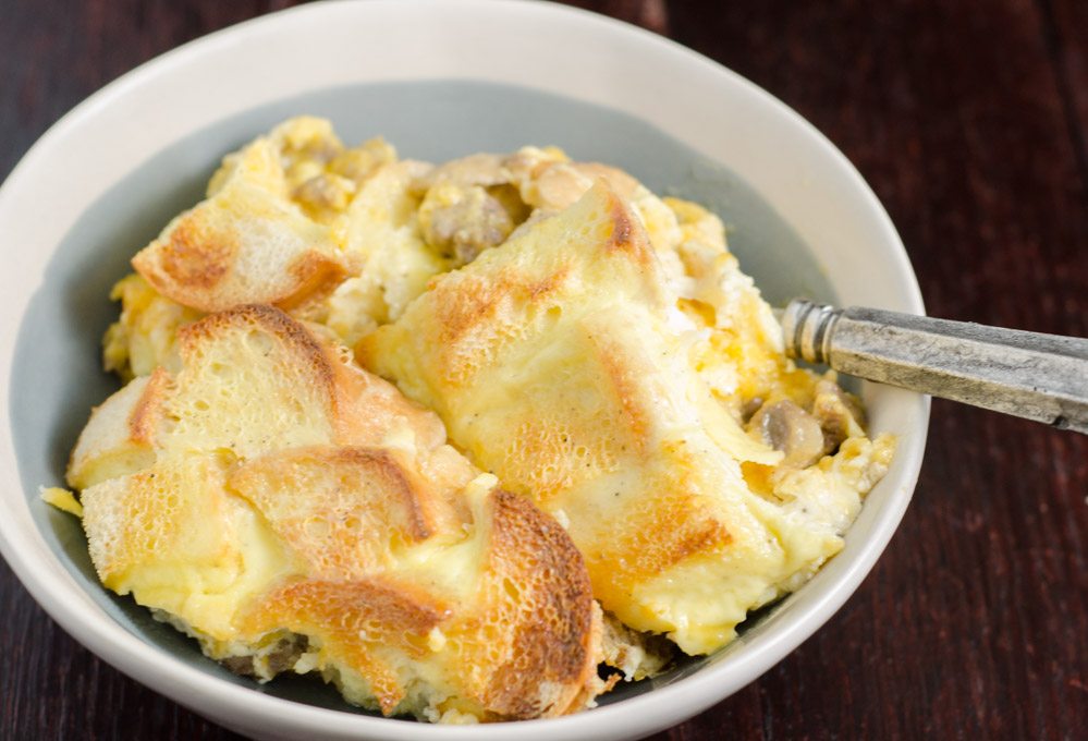 LR_Sioux Falls Souffle_final1 Easy Overnight Breakfast Casserole: Sioux Falls Soufflé. Make ahead of time, bake the next morning! Sausage, cheese, eggs, mushrooms, & more.