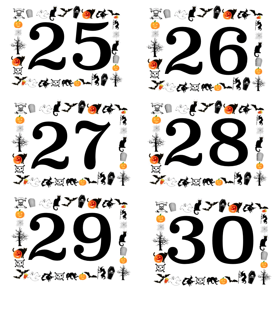 free printable halloween numbered labels plus blanks