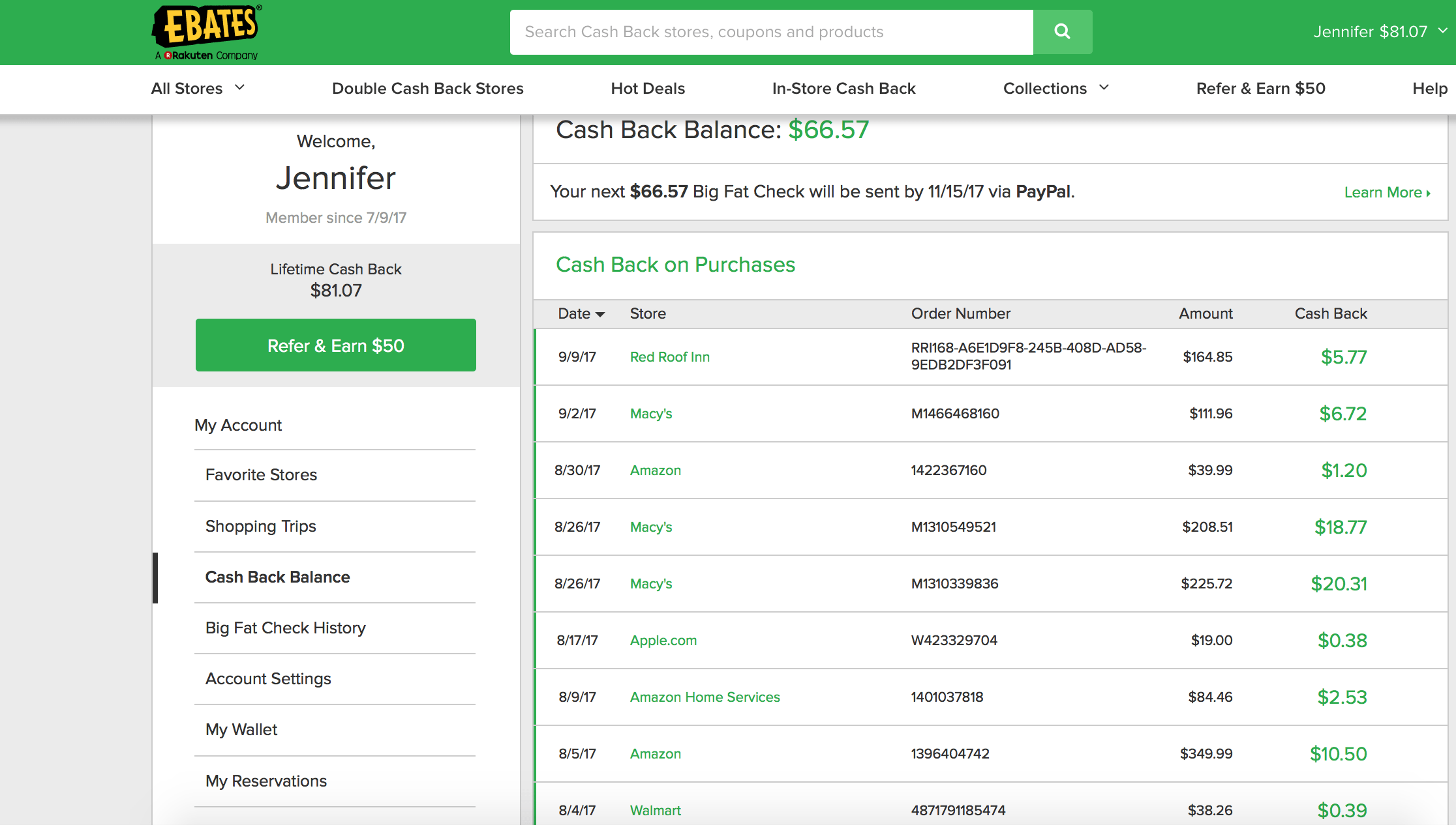Cash Back for Shopping No Tricks, Actual Cash