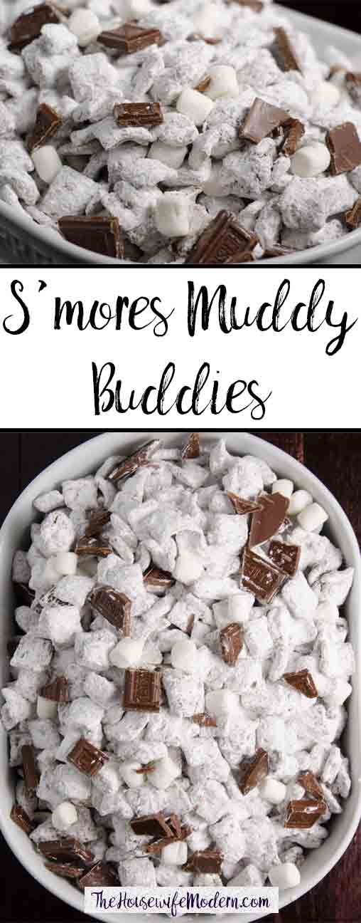 S’mores Muddy Buddies: Easy, no-bake, yummiest puppy chow you can image. S’mores and puppy chow combined…no campfire required!