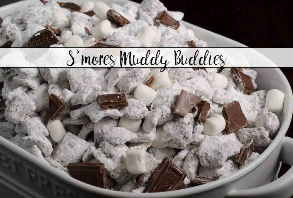 S’mores Muddy Buddies: Easy, no-bake, yummiest puppy chow you can image. S’mores and puppy chow combined…no campfire required!