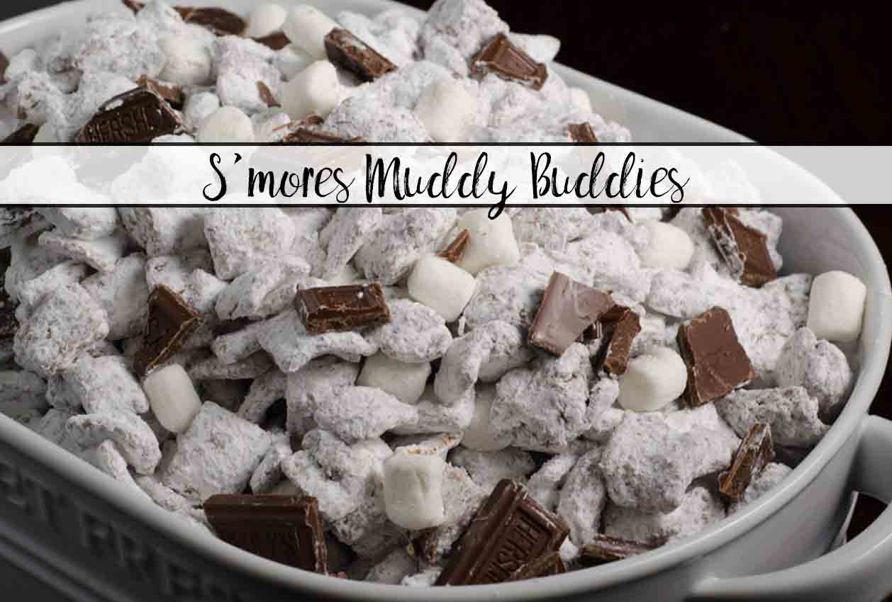 S’mores Muddy Buddies: Easy, no-bake, yummiest puppy chow you can image. S’mores and puppy chow combined…no campfire required!