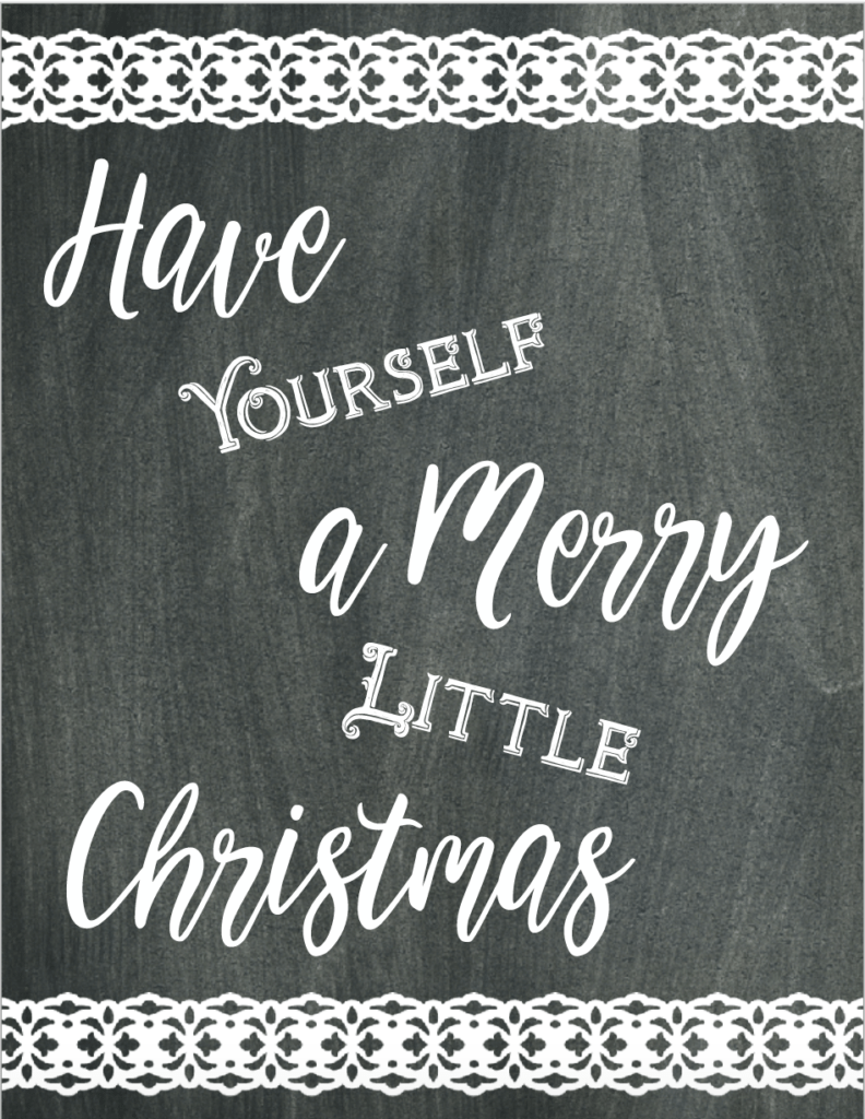 Free Printable Christmas Chalkboard Wall Art: 6 Designs. Use for wall decor, in planners, or to decorate for the holidays!