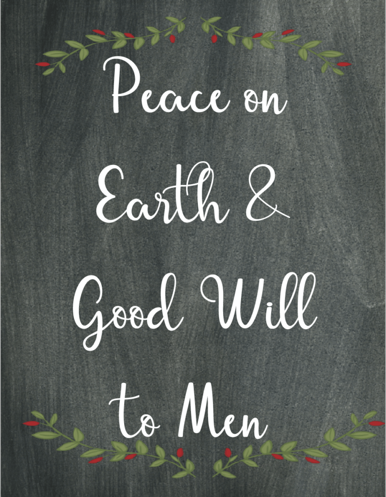 Free Printable Christmas Chalkboard Wall Art: 6 Designs. Use for wall decor, in planners, or to decorate for the holidays!