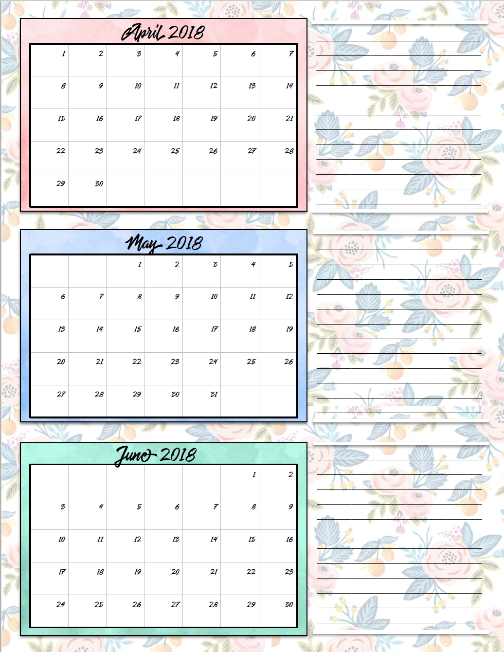 free-printable-2018-quarterly-calendars-2-designs