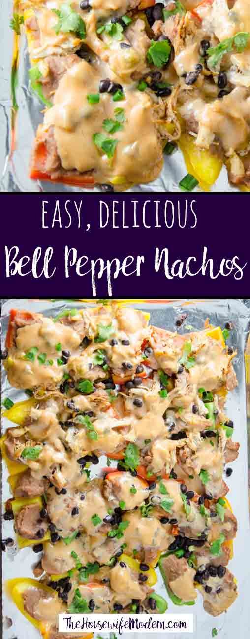 Bell Pepper Nachos: Bell peppers, refried beans, nacho cheese...all the flavor of nachos. But with zero guilt. 1,500 calories for THE ENTIRE PAN. Endless customizations.