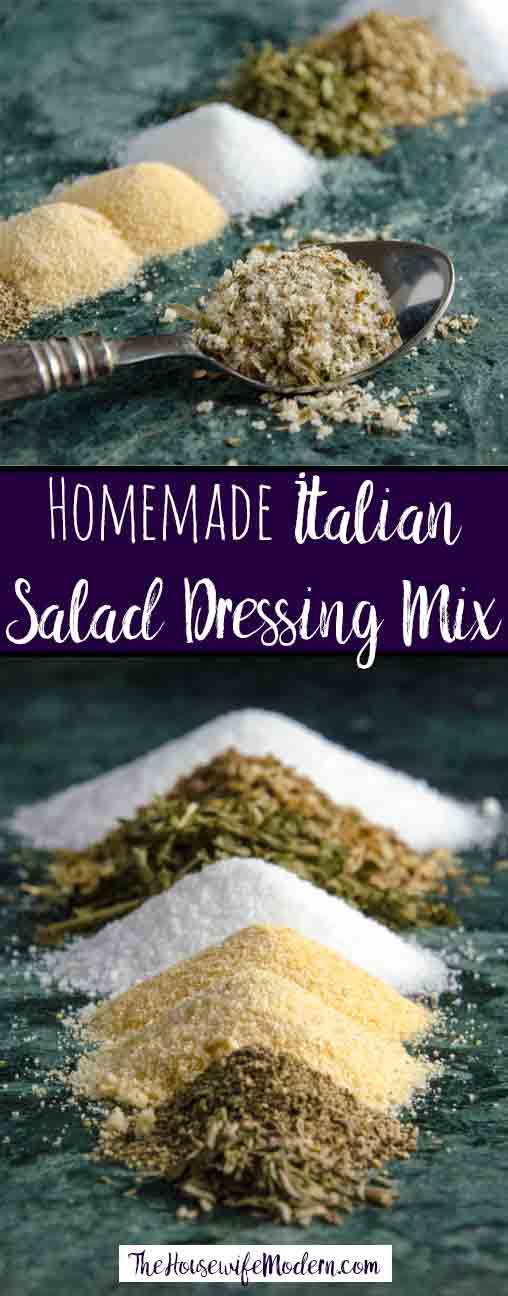 Italian Salad Dressing Mix_pin2 Homemade Italian Salad Dressing Mix. Easy, versatile dressing mix you can make at home. Toss with oil & vinegar for dressing, season meat, and more.