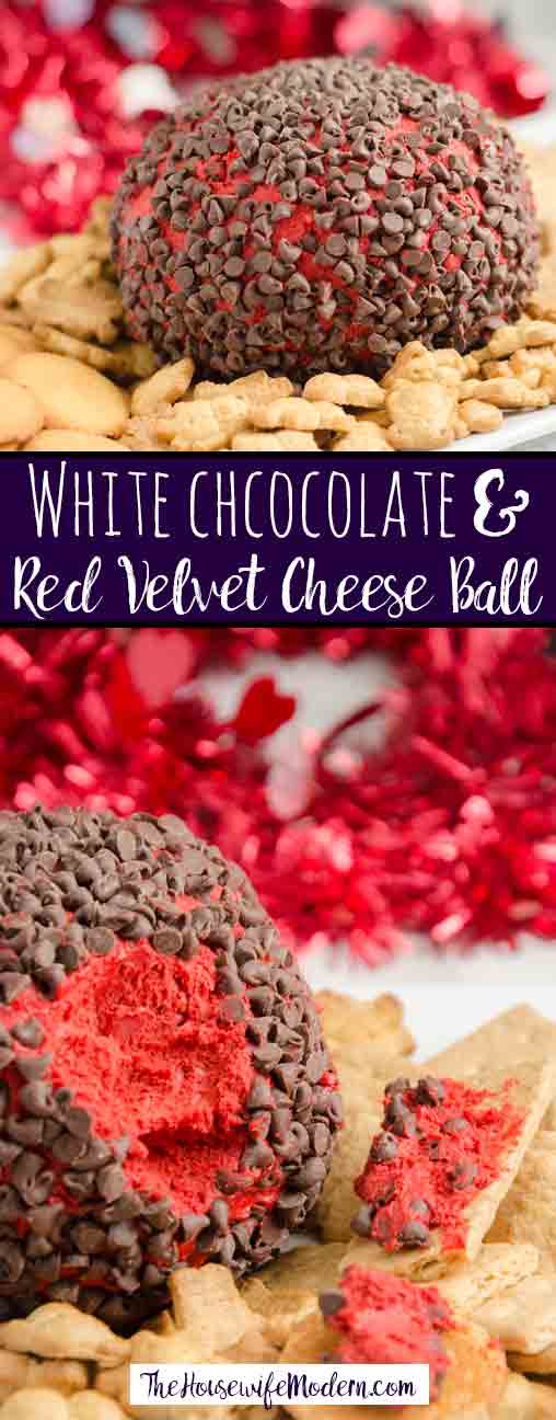 Red Velvet Cheese Ball recipe. White chocolate, red velvet, and cream cheese combine to make an appetizer (or dessert) that is both delicious and sure to impress.