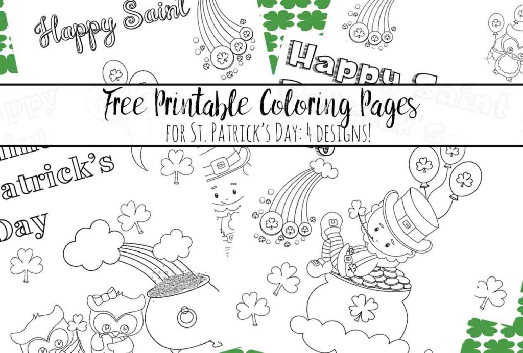 Free Printable St. Patrick’s Day Coloring Pages. 4 different designs…fun for the kids. Just download, print, and let the kids start coloring!