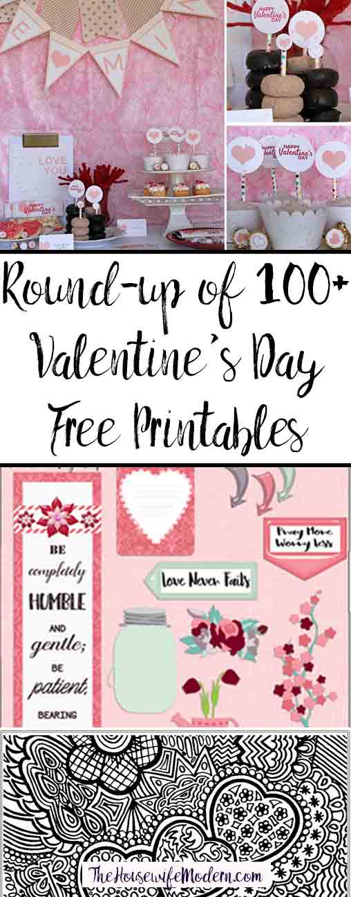 Ultimate List of Valentine's Day Free Printables. Roundup of more than 100 Valentine's Day Free Printables: planners, coloring pages, decor, activities, gifts, and more.
