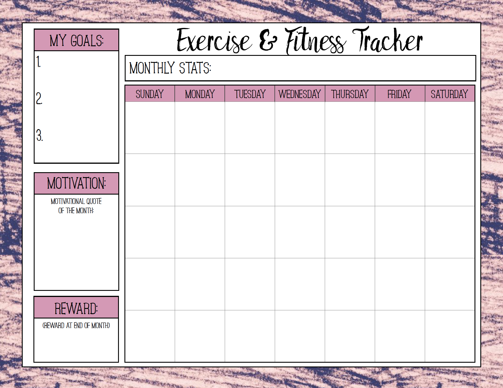 Free Printable Fitness Trackers 3 Different Monthly Designs