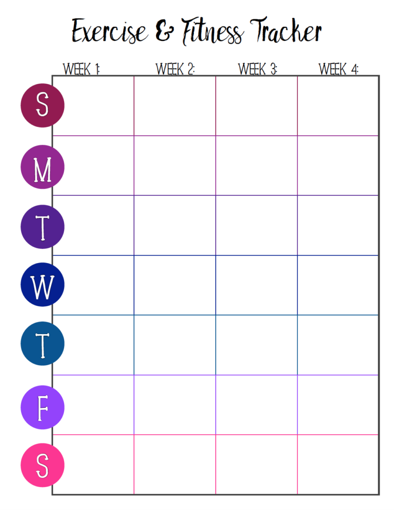 Free Exercise Tracker Printable