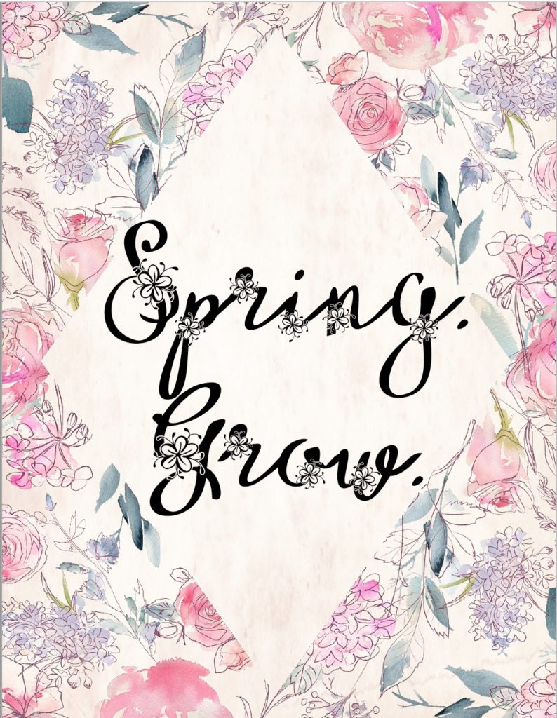 Free Spring Printables. 4 charming designs to brighten the home, motivate you, and help celebrate spring. Free printable spring wall art, spring decorations.