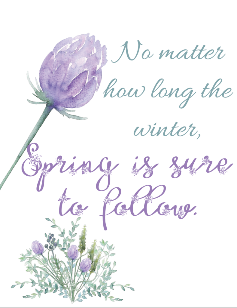 Free Spring Printables. 4 charming designs to brighten the home, motivate you, and help celebrate spring. Free printable spring wall art, spring decorations.