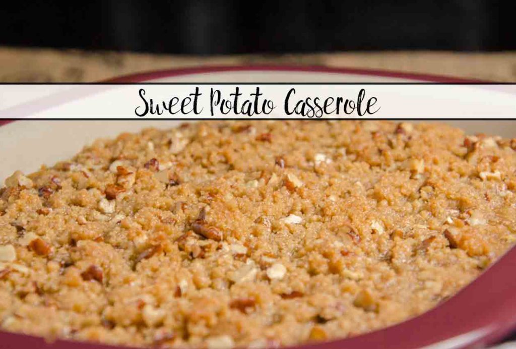 Southern Sweet Potato Casserole. Delicious. Sweet potatoes whipped with sugar, butter, and vanilla, covered with buttery, sugary, crunchy pecan topping.