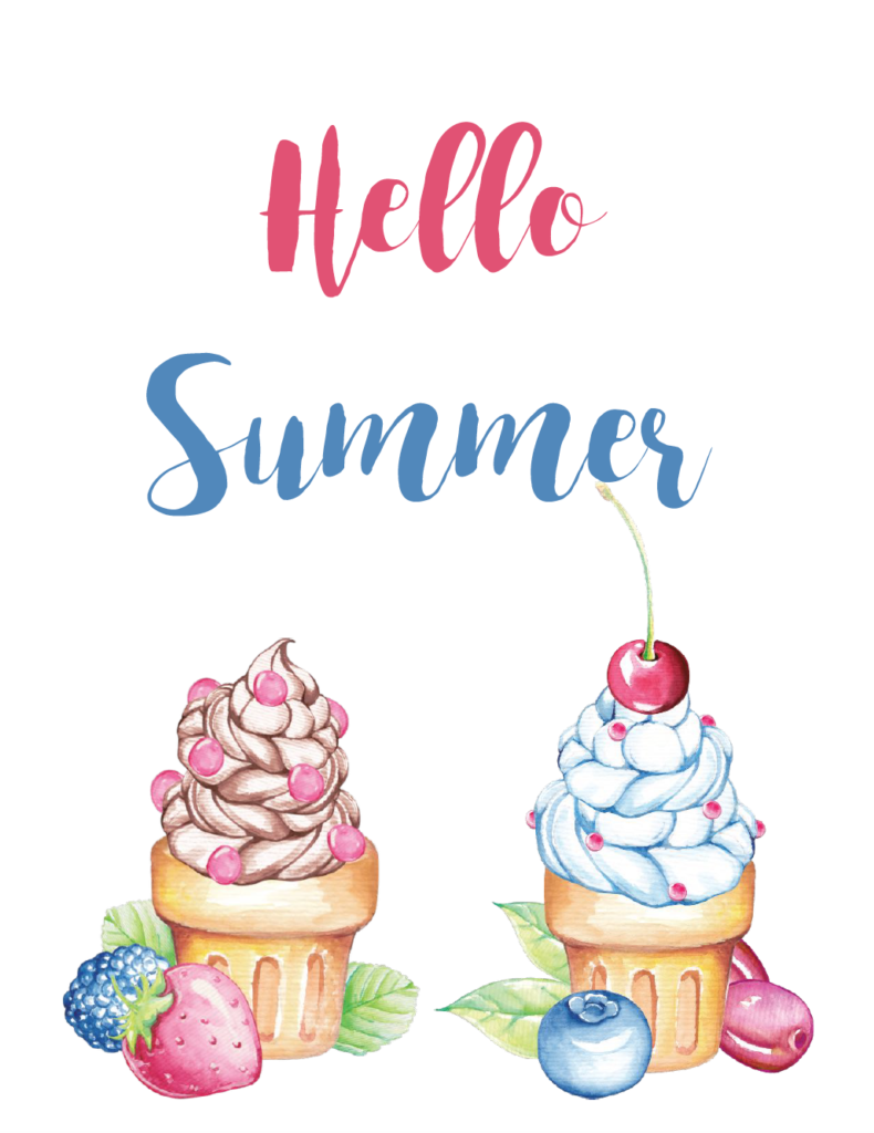 Hello Summer Free Summer Printable. Celebrate summer and brighten up your decor with 4 free summer printables.