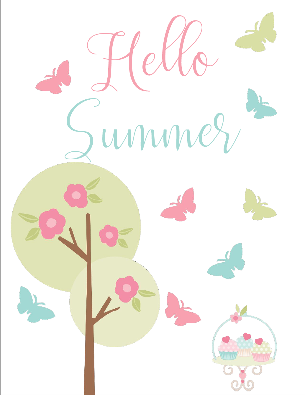 Hello Summer Free Summer Printable. Celebrate summer and brighten up your decor with 4 free summer printables.