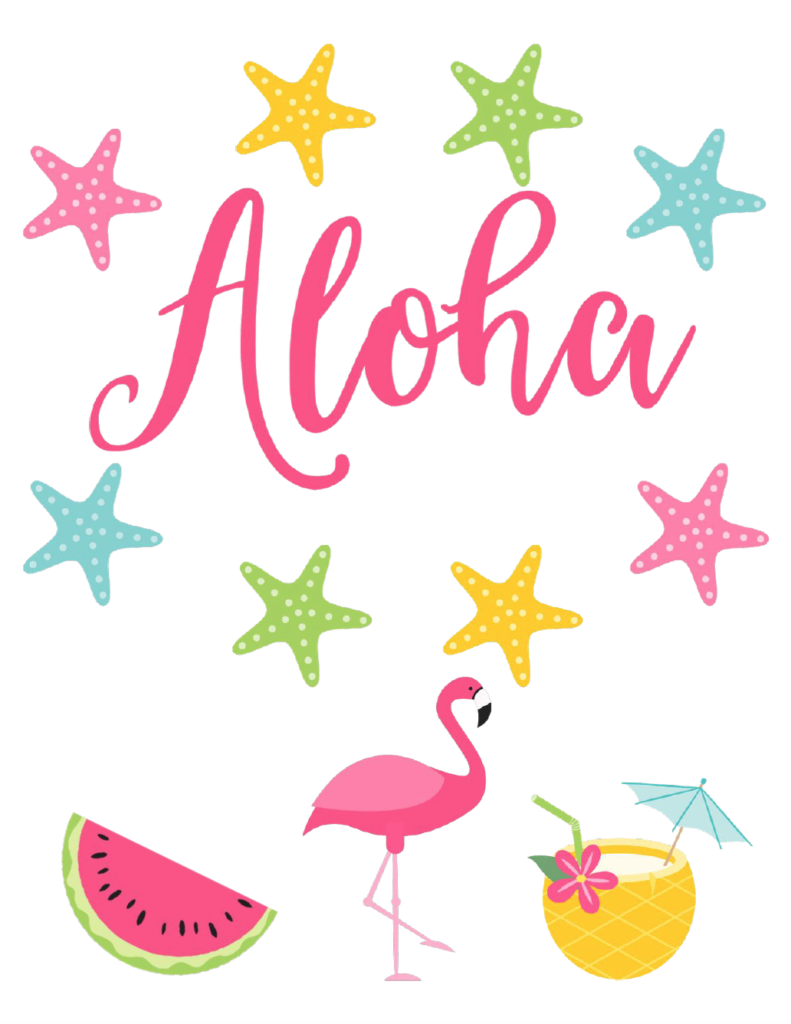 Aloha Free Summer Printable. Celebrate summer and brighten up your decor with 4 free summer printables.