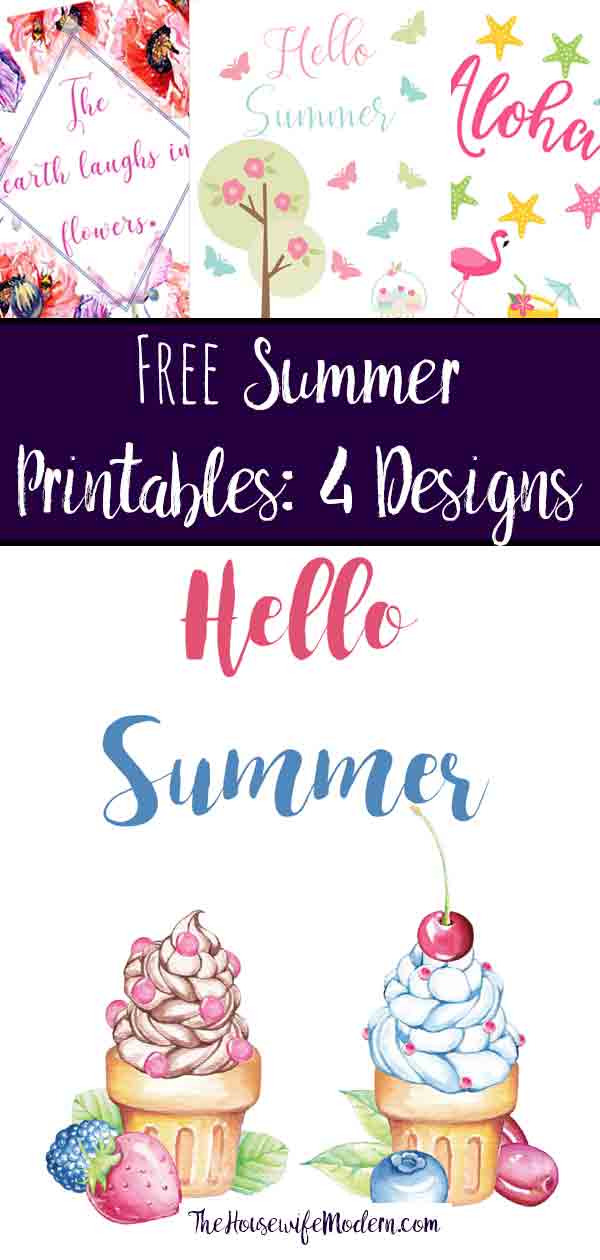 Free Summer Printables. Celebrate summer and brighten up your decor with 4 free summer printables. Hang on the wall, slip in your planner, or put on the fridge.