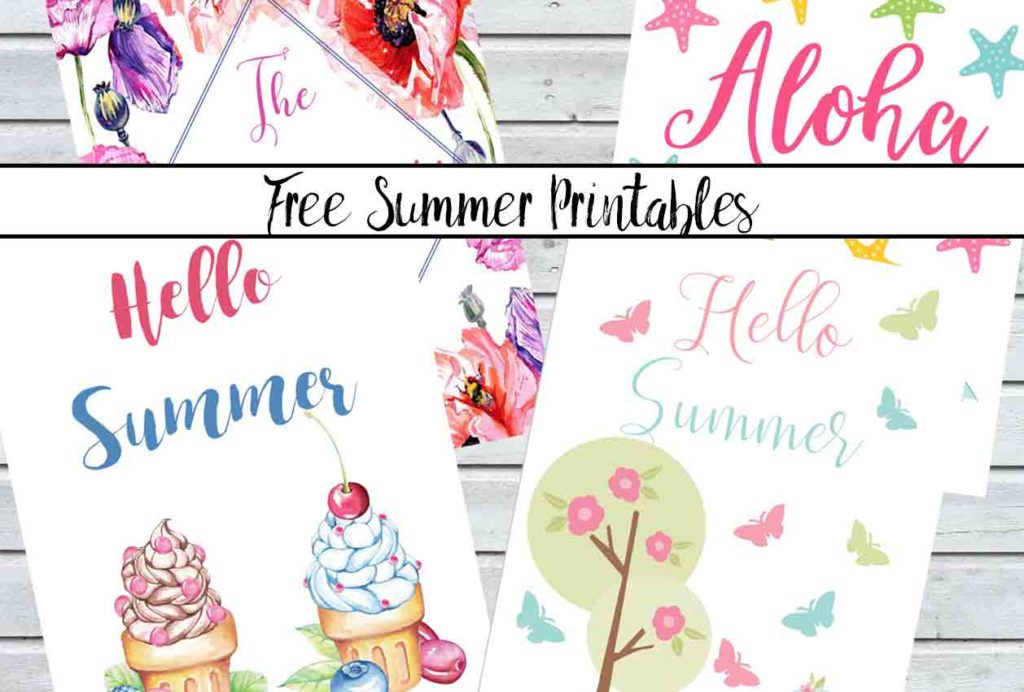 Free Summer Printables. Celebrate summer and brighten up your decor with 4 free summer printables. Hang on the wall, slip in your planner, or put on the fridge.