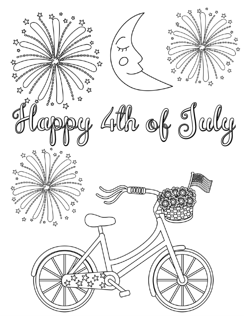 Free Printable Fourth Of July Coloring Pages 4 Designs