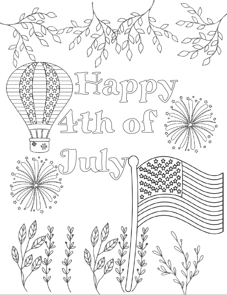 Free Printable Fourth Of July Coloring Pages 4 Designs