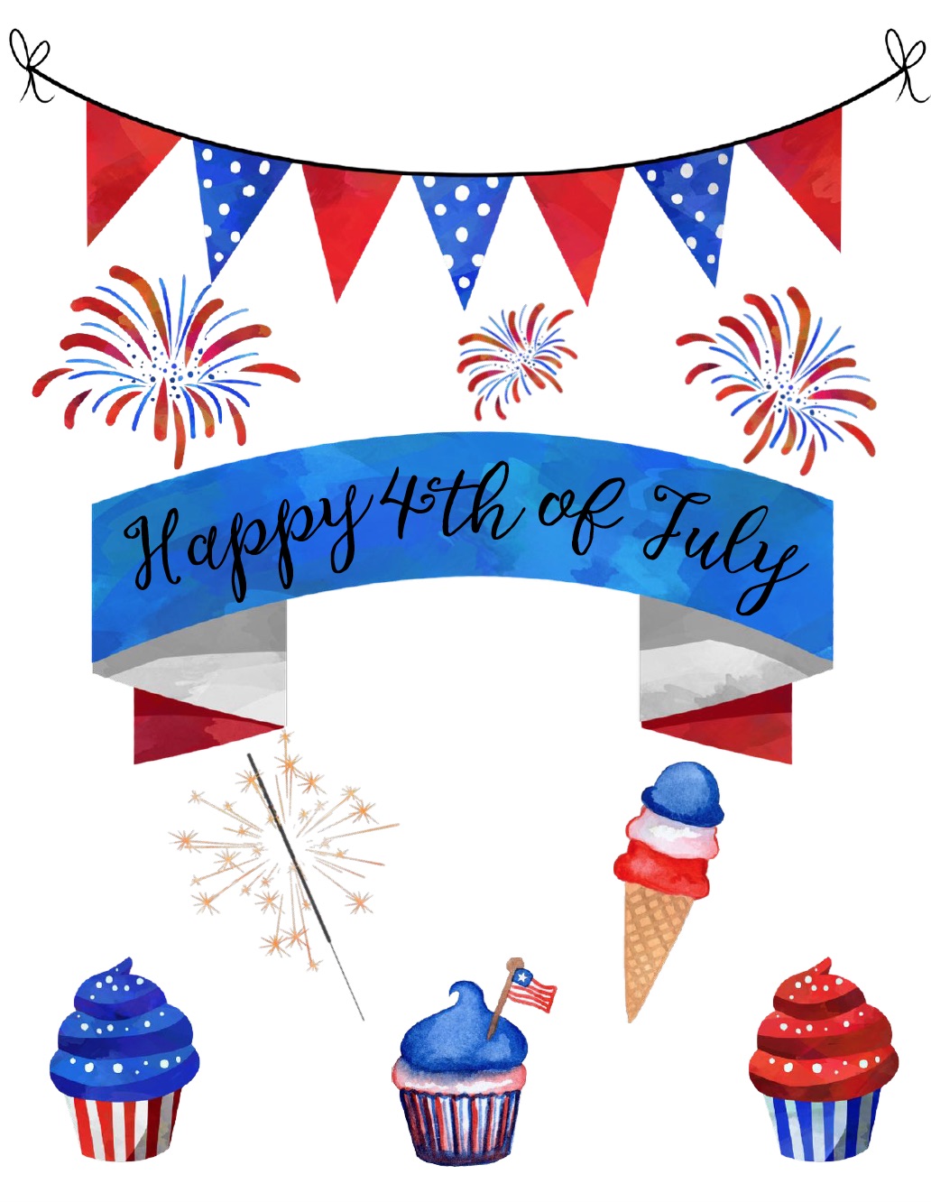 Free Printable Fourth of July Wall Art: 4 Designs