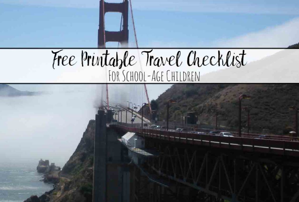 Free Printable Travel Packing List for School Age Children. A free printable checklist of the all the essentials you need for traveling with a child.