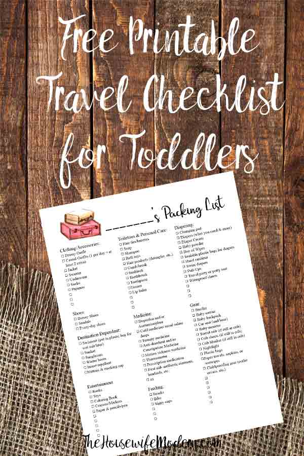 free printable travel packing list for toddlers printable travel checklist