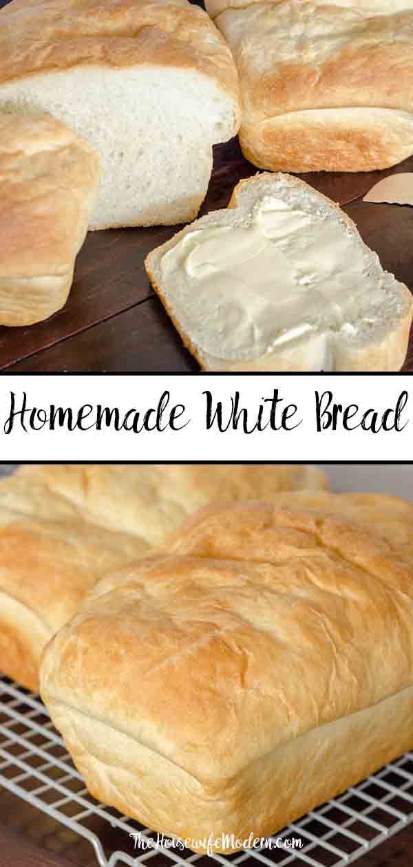 Perfect Traditional Homemade White Bread (and it works for sandwiches). Save money by making your own bread...and it tastes better! Step-by-step pictures and descriptions. #whitebread #bread #homemade