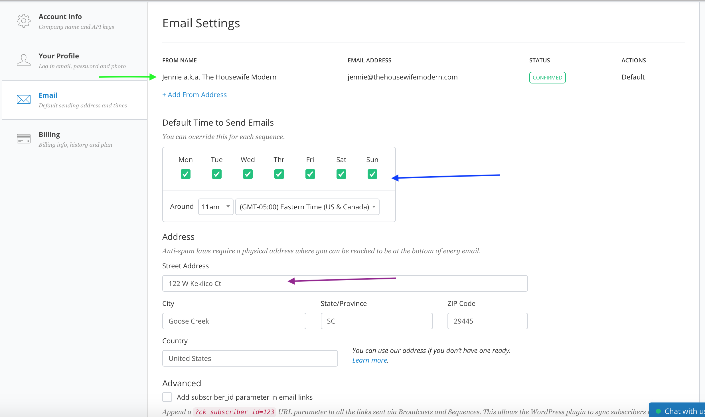 ConvertKit_Account Settings2