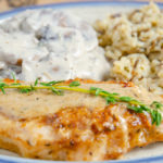 Thyme Pork Chops with Cream Pan Sauce. Elegant dinner, but easy to make. Stove-top recipe (no oven required!).