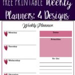 Pin image for free printable weekly planners- Monday start.