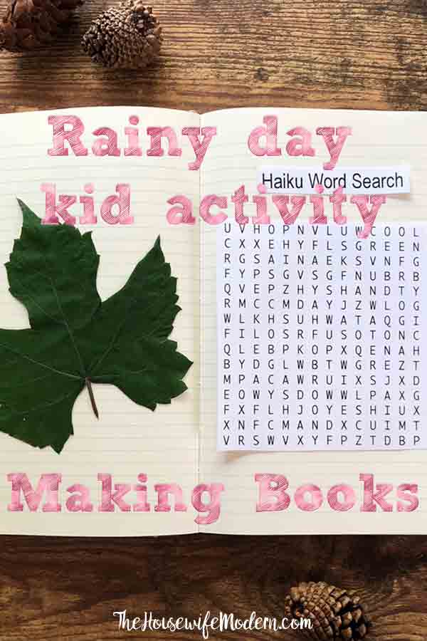 Kid Activity_Pin1 Beat Boredom on a Rainy Day by Making Books! Rainy day kids activity. Ideas on creating a homemade book and how to put it together. #kid #kidsactivity #rainydayactivity