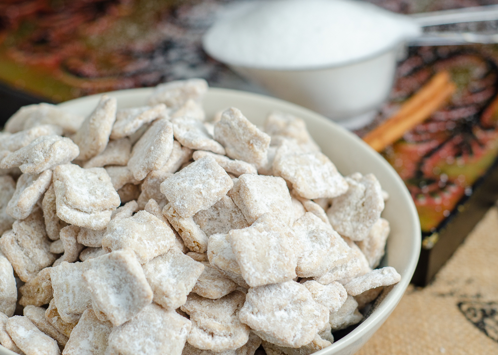 Snickerdoodle Muddy Buddies, aka: Snickerdoodle Puppy Chow.