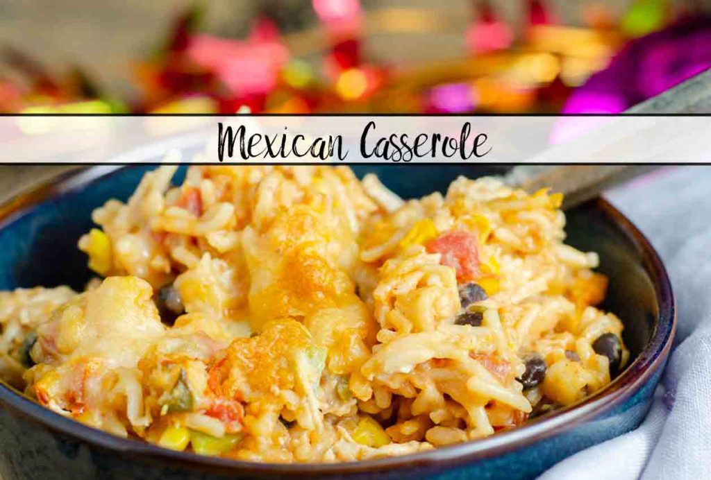 Easy Mexican Chicken Casserole Recipe. Easy to make and full of delicious flavor. Makes a big batch…but the leftovers taste fabulous. #mexican #mexicancasserole