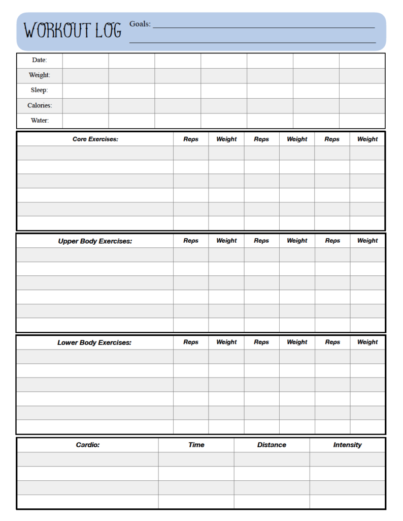 Free Printable Workout Logs: 3 Designs for Your Needs