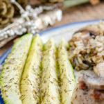 Baked Zucchini Parmesan Sticks. Easy, healthy, versatile side dish. Zucchini sprinkled with Parmesan and seasoning, then baked to perfect crisp-tenderness. #zucchini #parmesan #sidedish