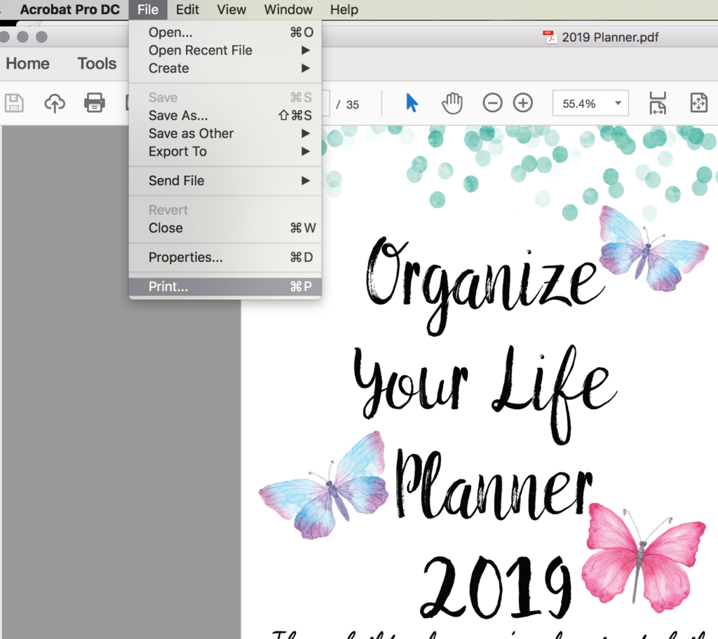 Go to "File" and "Print" like normal.