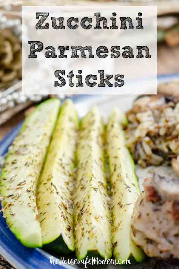 Zucchini Sticks_Pin2 Baked Zucchini Parmesan Sticks. Easy, healthy, versatile side dish. Zucchini sprinkled with Parmesan and seasoning, then baked to perfect crisp-tenderness. #zucchini #parmesan #sidedish