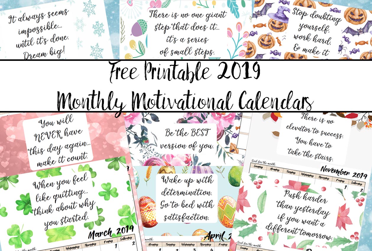 motivational quote calendar 2019