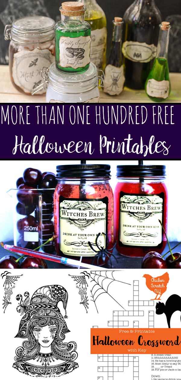 Halloween Round-up_Pin Free Halloween Printable Round-up. Over 100 free printables. Halloween decor, activities, food, labels, decorations, drinks, and more! #halloween #printable #halloweenprintable #free #freeprintable