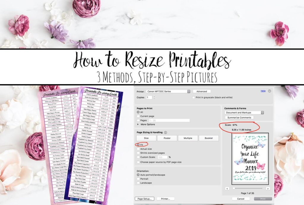 How to Resize Printables to Fit Your Planner