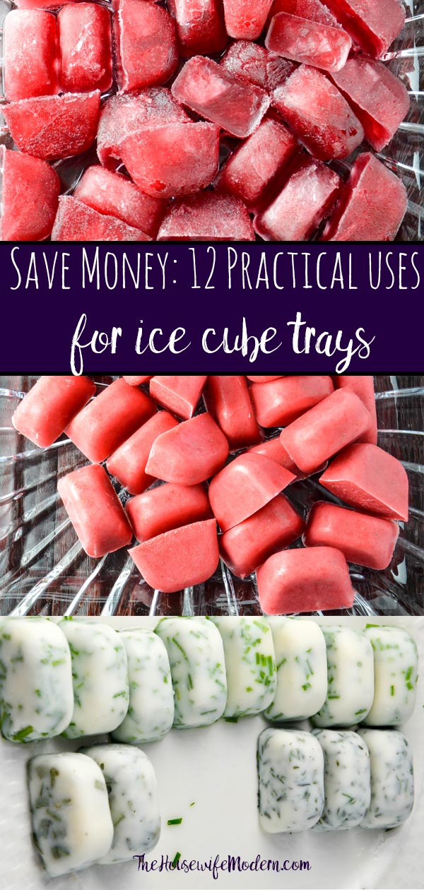 Save Money: 12 Practical Uses for Ice Cube Trays. How to save extra fruits, veggies, buttermilk, herbs, wine, and more that you would normally throw out. #money #save #savemoney #icecubetray